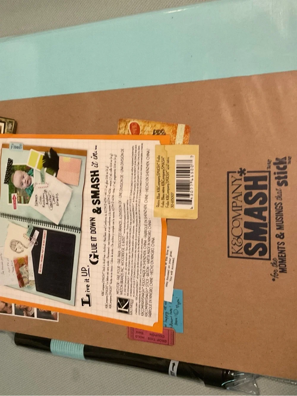 K&Company SMASH! Retro Style Brown & Light Blue Smash Book New